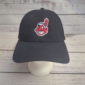 Cleveland Indians Chief Wahoo New Era 9Forty Adjustable Hat Cap Men MLB Blue